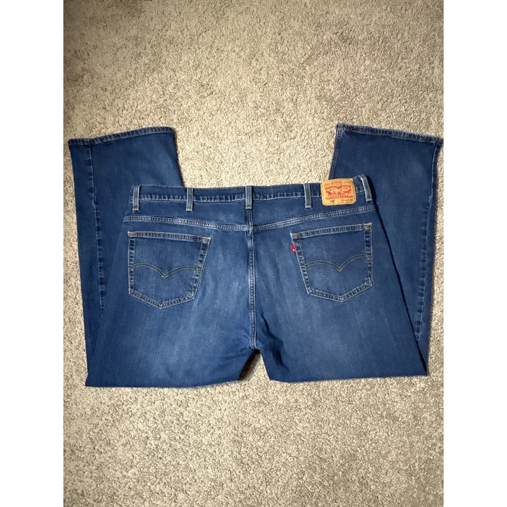 Levis 559 Relaxed Straight Jeans Mens 44x32 Medium Wash Blue Denim 00559-0461